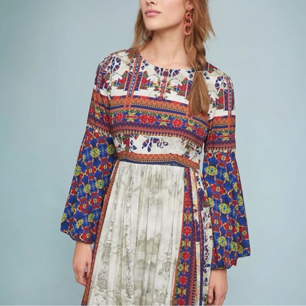Anthropologie SP Bhanuni by Jyoti Sarah beaded‎ flare sleeve dress